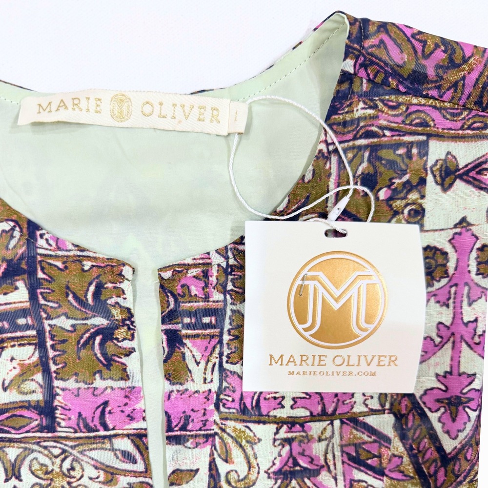 NWT Marie Oliver Preston Dress Purple Large Tiered Ruffle Mini Maximalism Boho - Picture 3 of 9